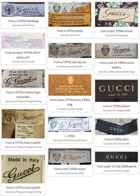 vintage Gucci labels